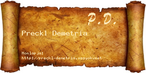 Preckl Demetria névjegykártya
